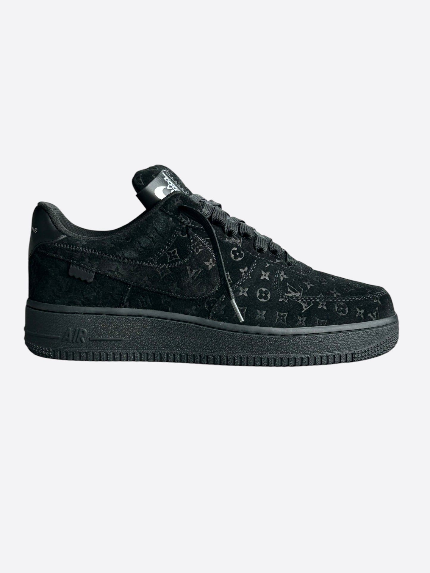 Louis Vuitton Nike Black Monogram Air Force 1 Low Top Sneakers