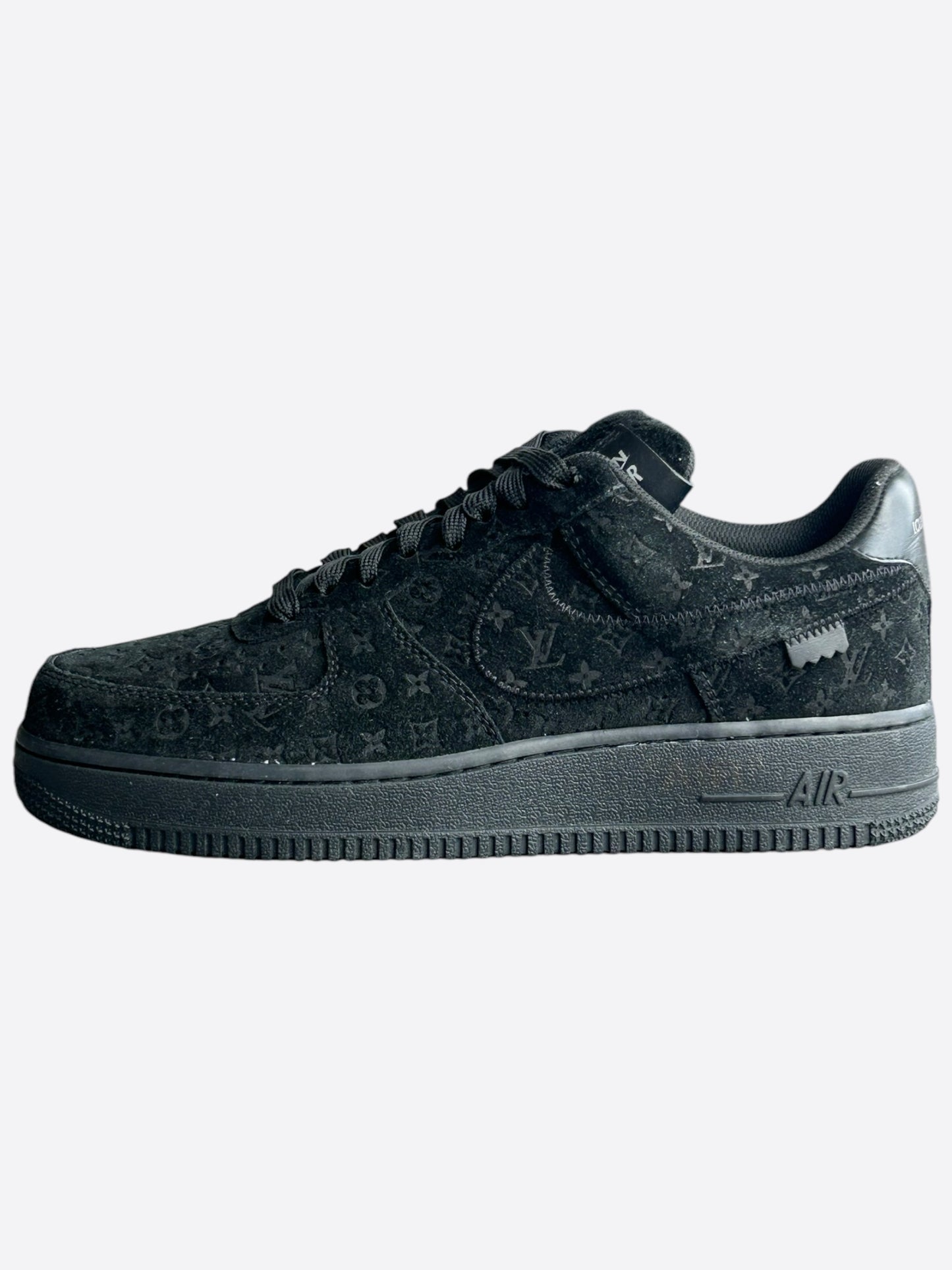 Louis Vuitton Nike Black Monogram Air Force 1 Low Top Sneakers