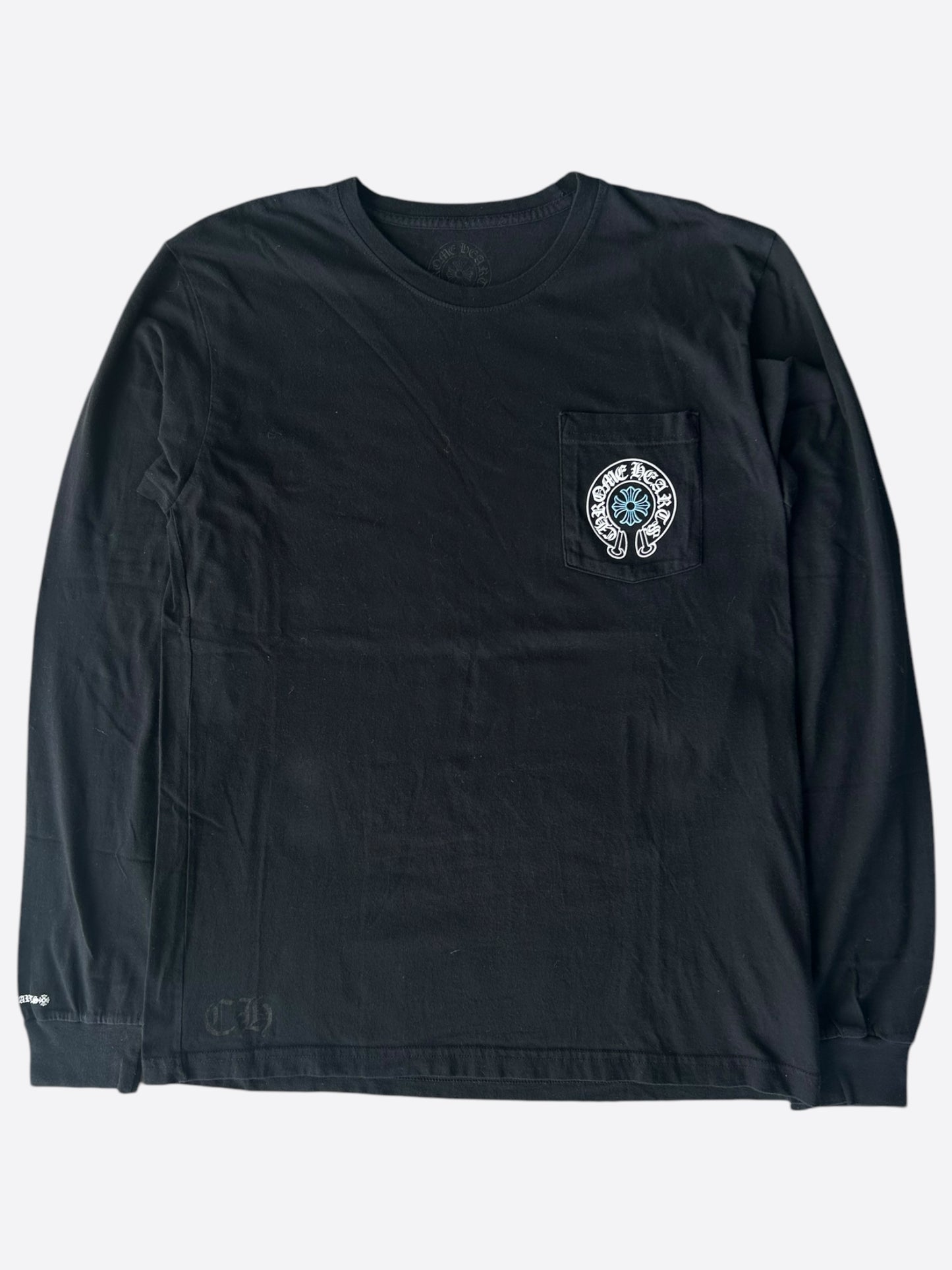 Chrome Hearts Black & Blue St. Barth Staff Horseshoe Logo Longsleeve T-Shirt