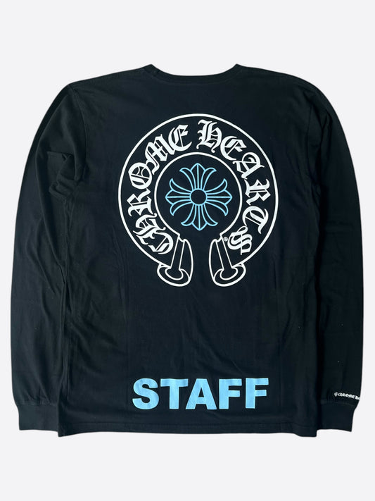 Chrome Hearts Black & Blue St. Barth Staff Horseshoe Logo Longsleeve T-Shirt