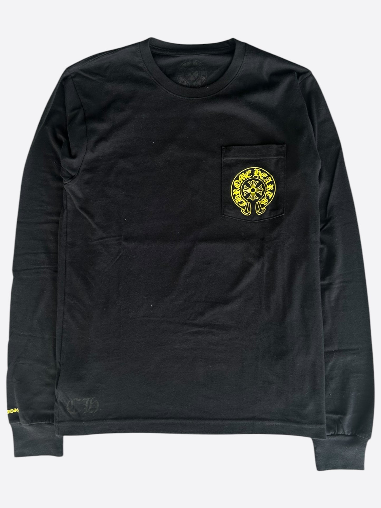 Chrome Hearts Black & Yellow Staff Horseshoe Logo Longsleeve T-Shirt