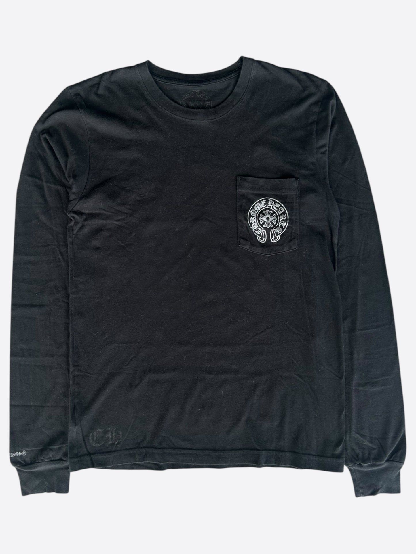 Chrome Hearts Black & Grey Staff Horseshoe Logo Longsleeve T-Shirt