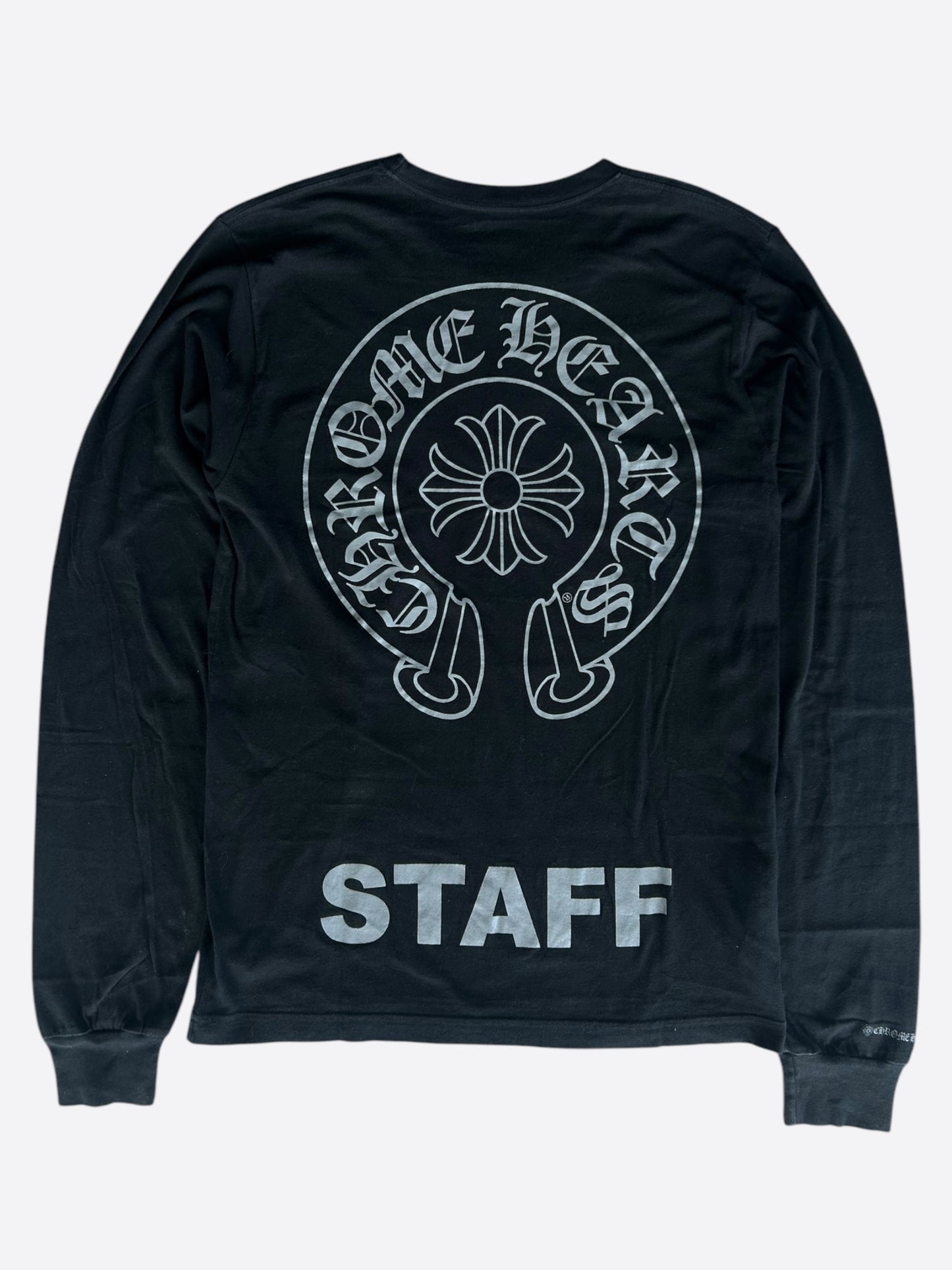 Chrome Hearts Black & Grey Staff Horseshoe Logo Longsleeve T-Shirt