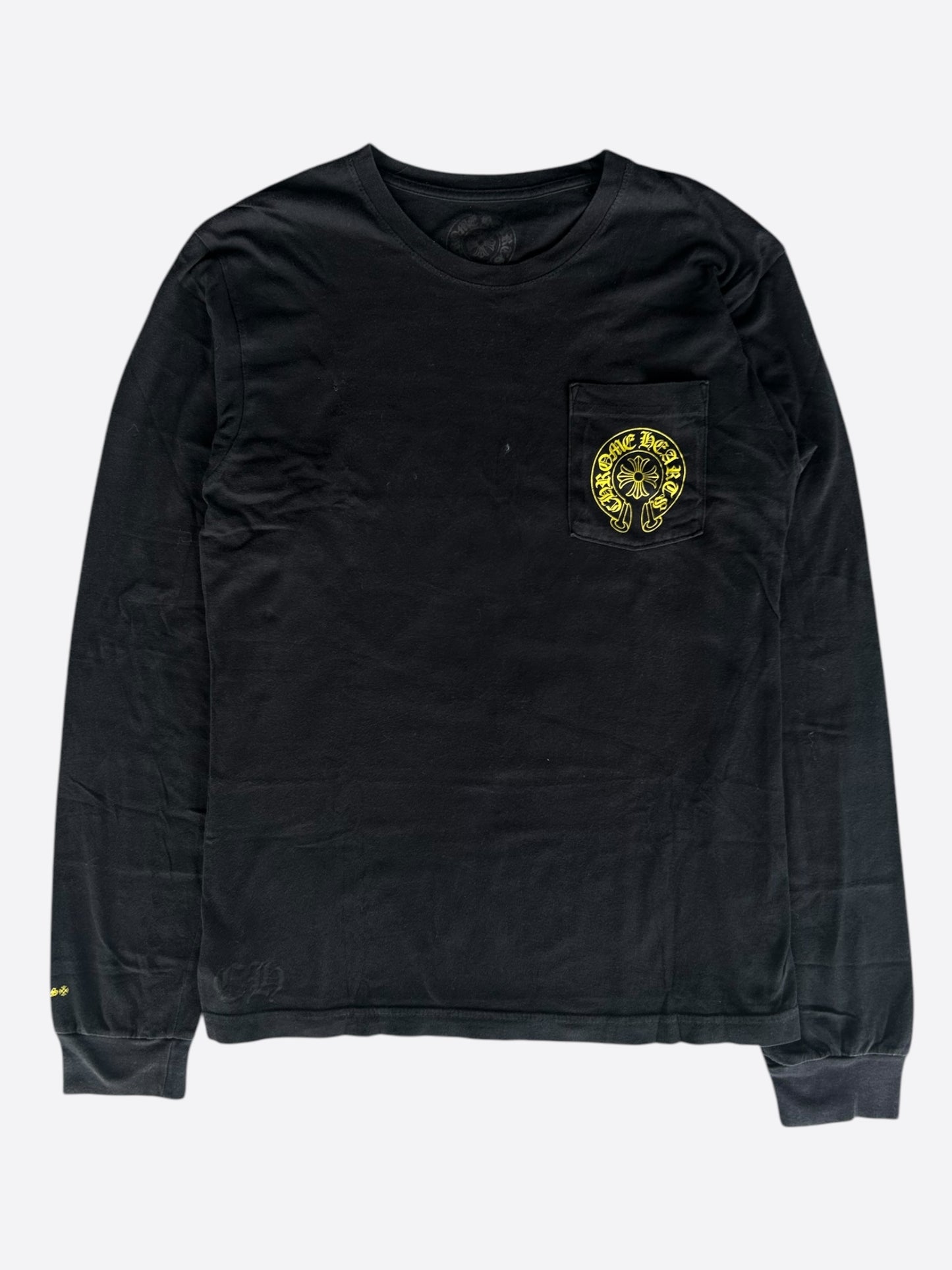 Chrome Hearts Black & Yellow Staff Horseshoe Logo Longsleeve T-Shirt