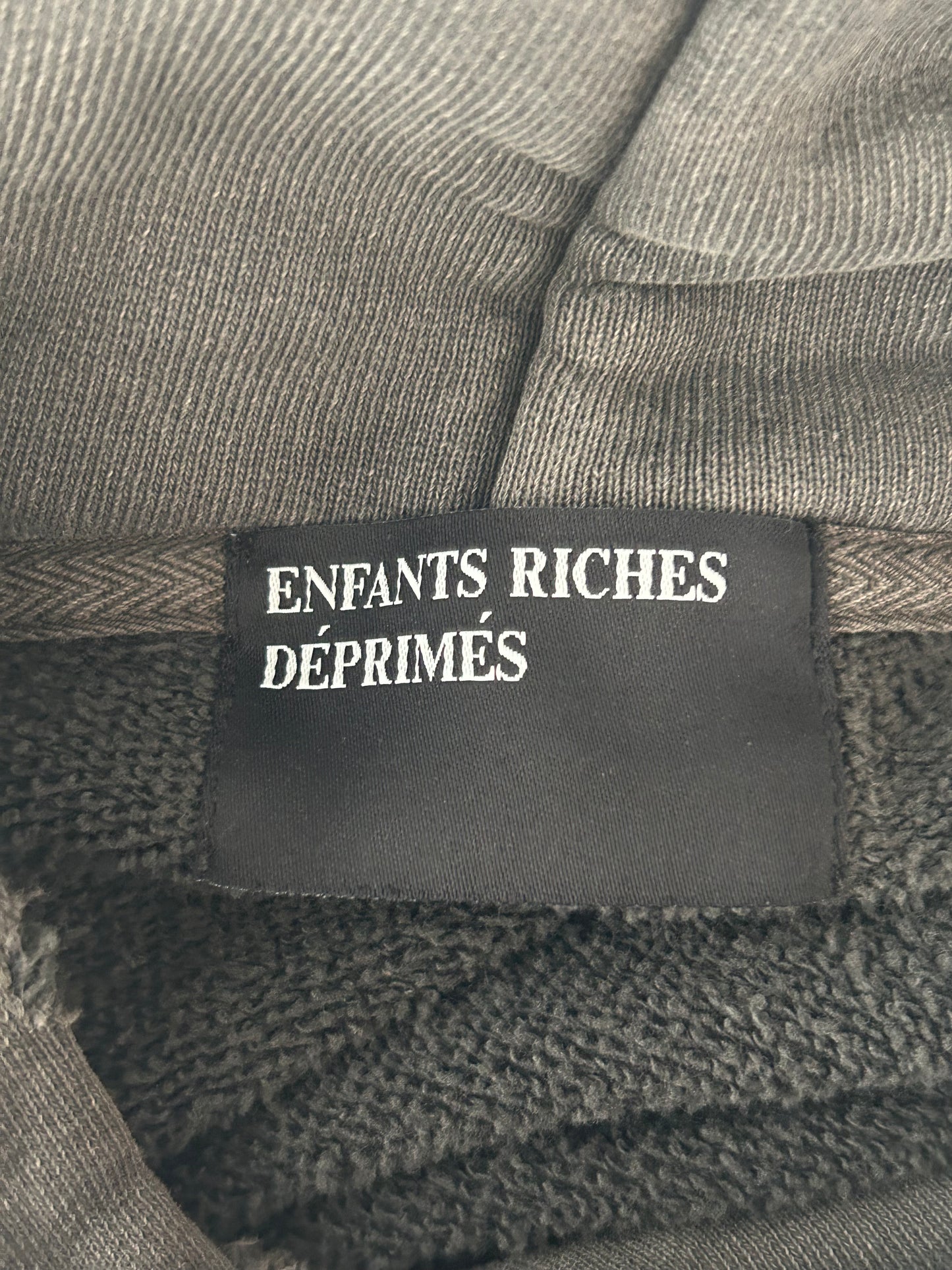 Enfants Riches Deprimes Washed Black & White Classic Logo Hoodie