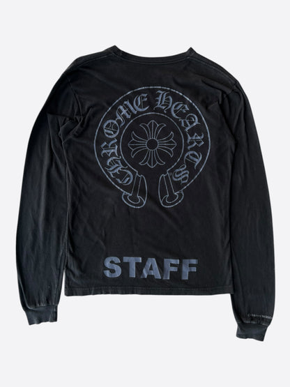 Chrome Hearts Black & Navy Staff Horseshoe Logo Longsleeve T-Shirt