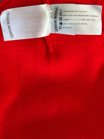 Chrome Hearts Red & White Embroidered Logo Beanie