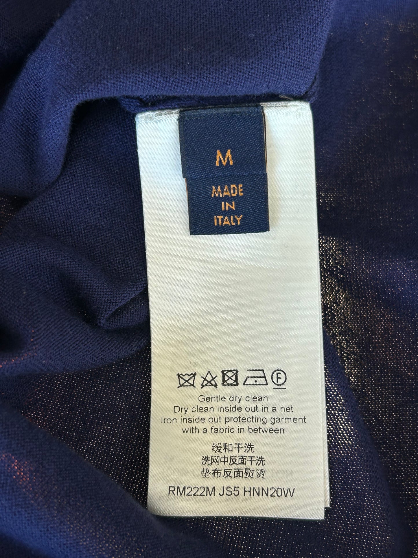Louis Vuitton Blue & White Script Logo Intarsia T-Shirt