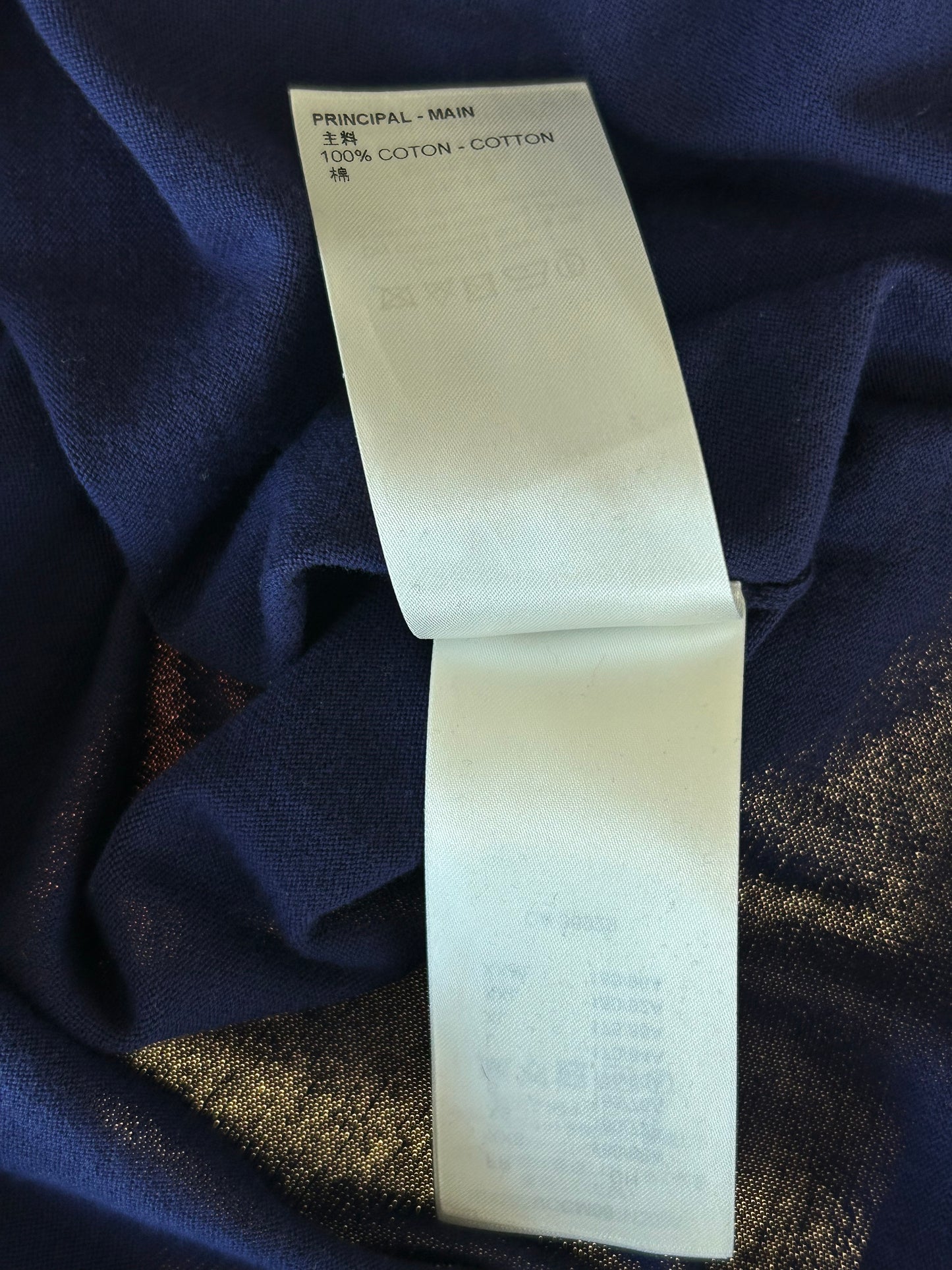 Louis Vuitton Blue & White Script Logo Intarsia T-Shirt
