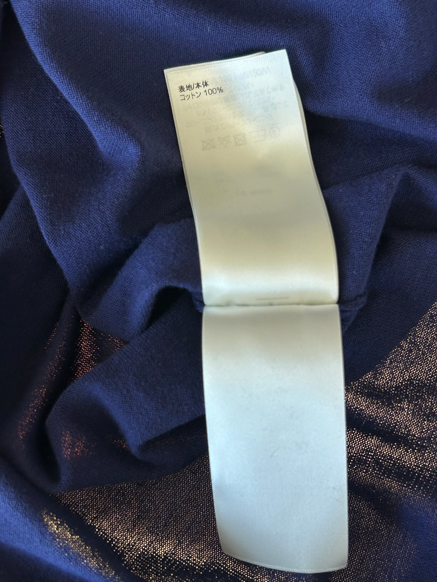 Louis Vuitton Blue & White Script Logo Intarsia T-Shirt