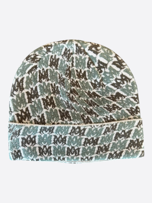 Amiri Beige, Green & Brown MA Swirl Logo Beanie