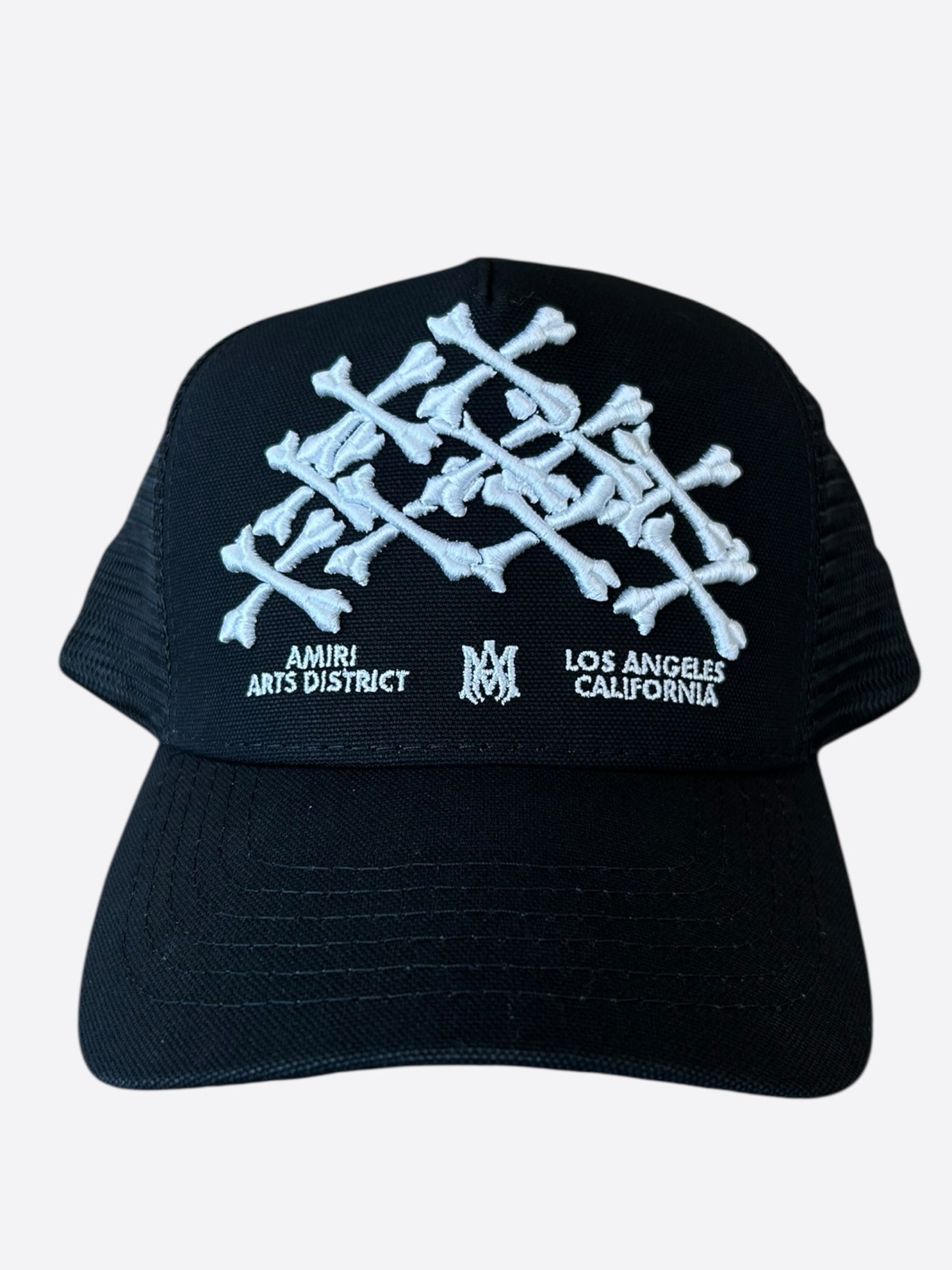 Amiri Black & White Bones Trucker Hat