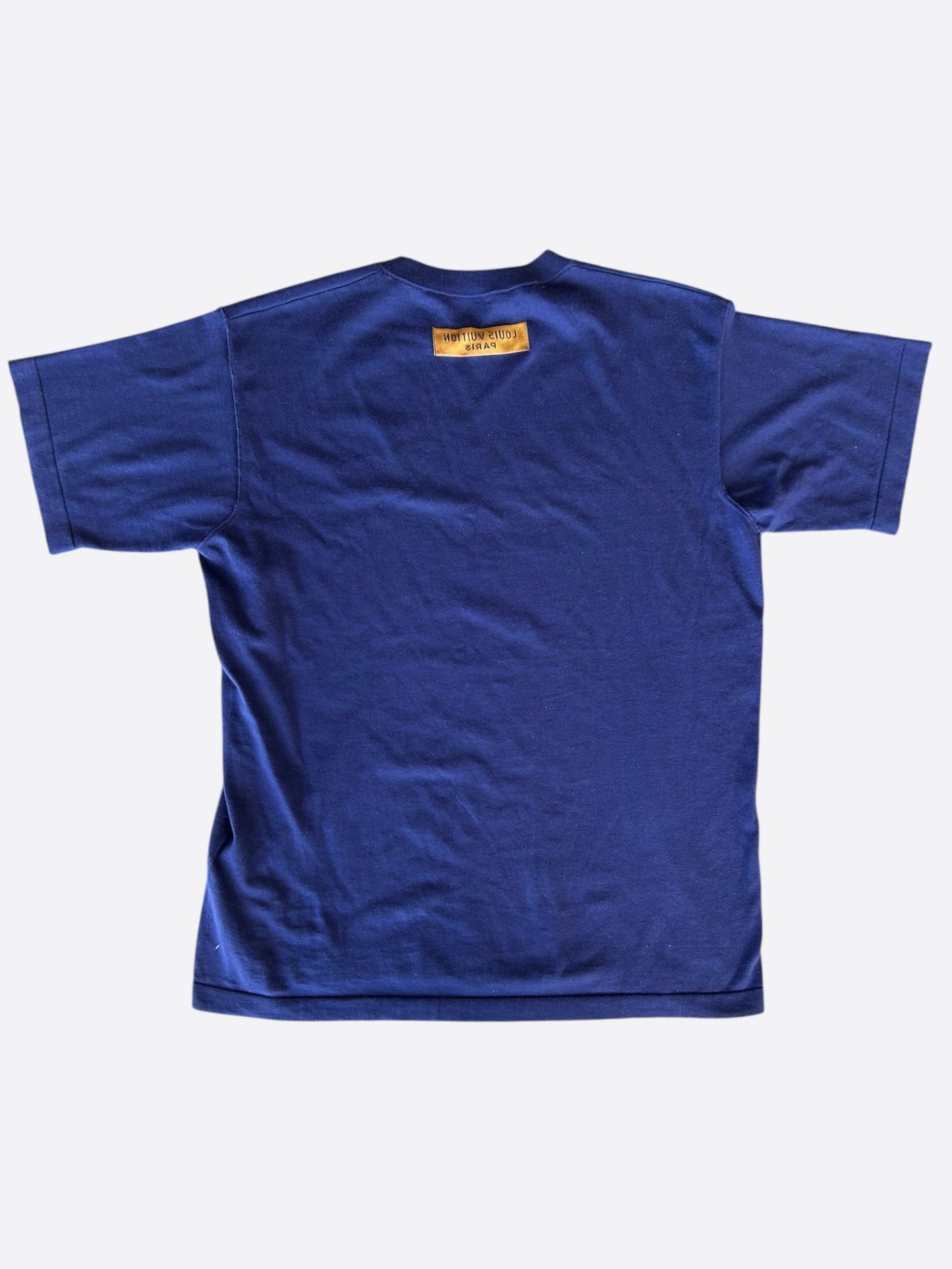 Louis Vuitton Blue & White Script Logo Intarsia T-Shirt