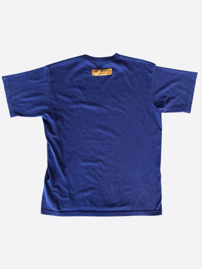 Louis Vuitton Blue & White Script Logo Intarsia T-Shirt