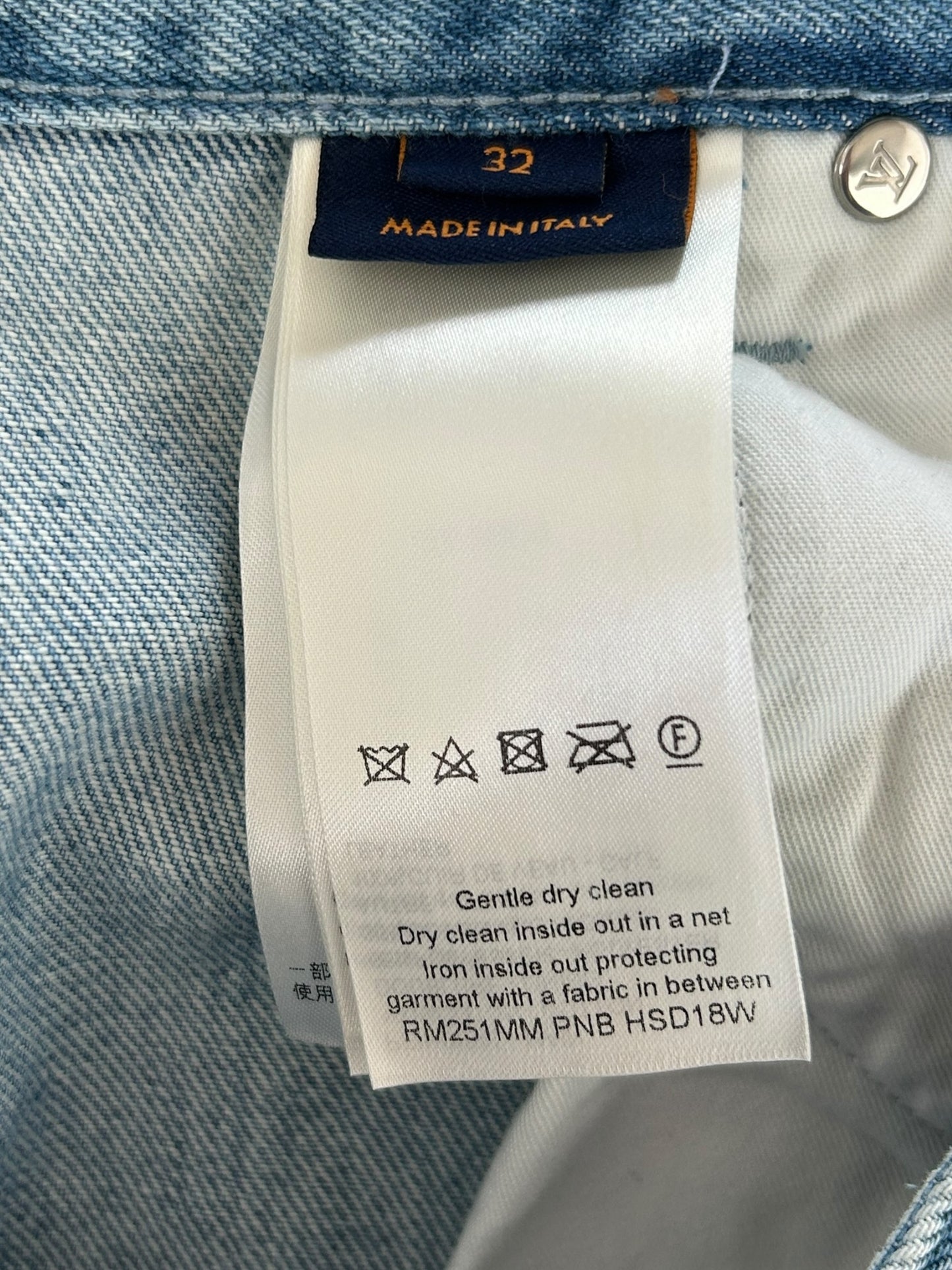 Louis Vuitton Blue & White Monogram Carpenter Jeans