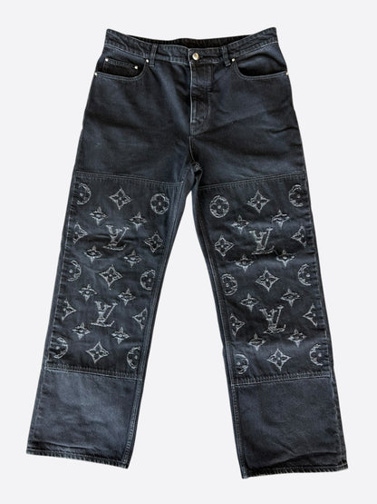 Louis Vuitton Black & Grey Monogram Carpenter Jeans