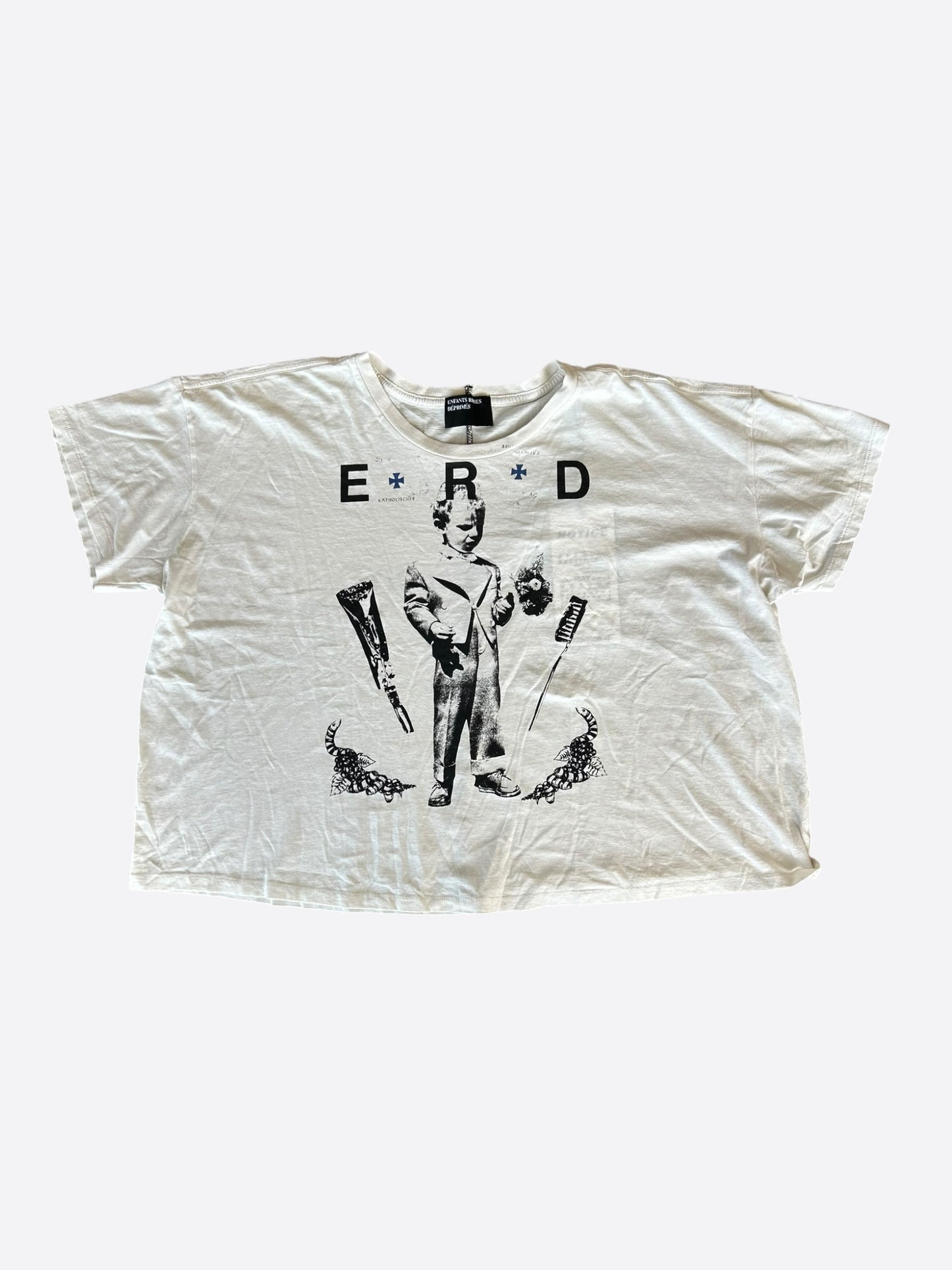 Enfants Riches Deprimes White & Black Katholisches Toothbrush T-Shirt