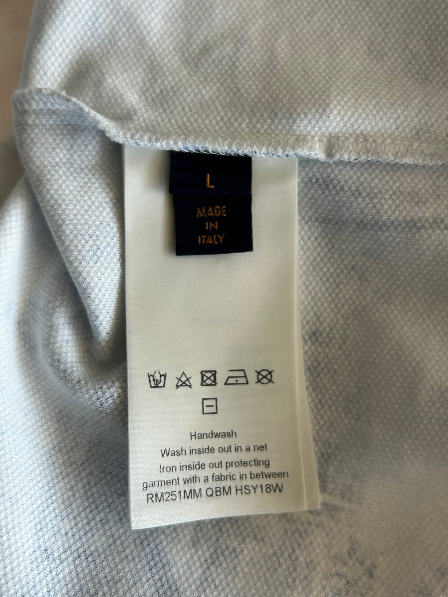 Louis Vuitton White & Blue Monogram Pique T-Shirt