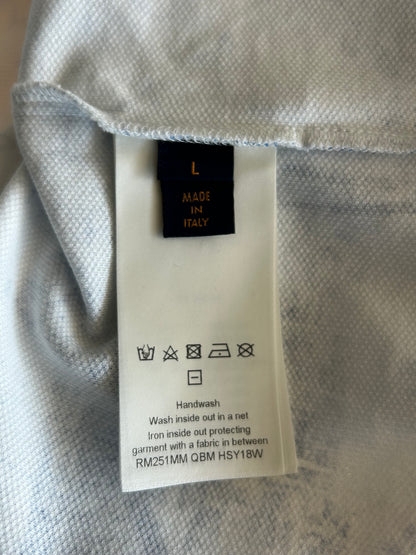 Louis Vuitton White & Blue Monogram Pique T-Shirt
