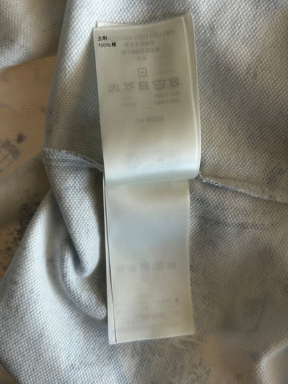 Louis Vuitton White & Blue Monogram Pique T-Shirt