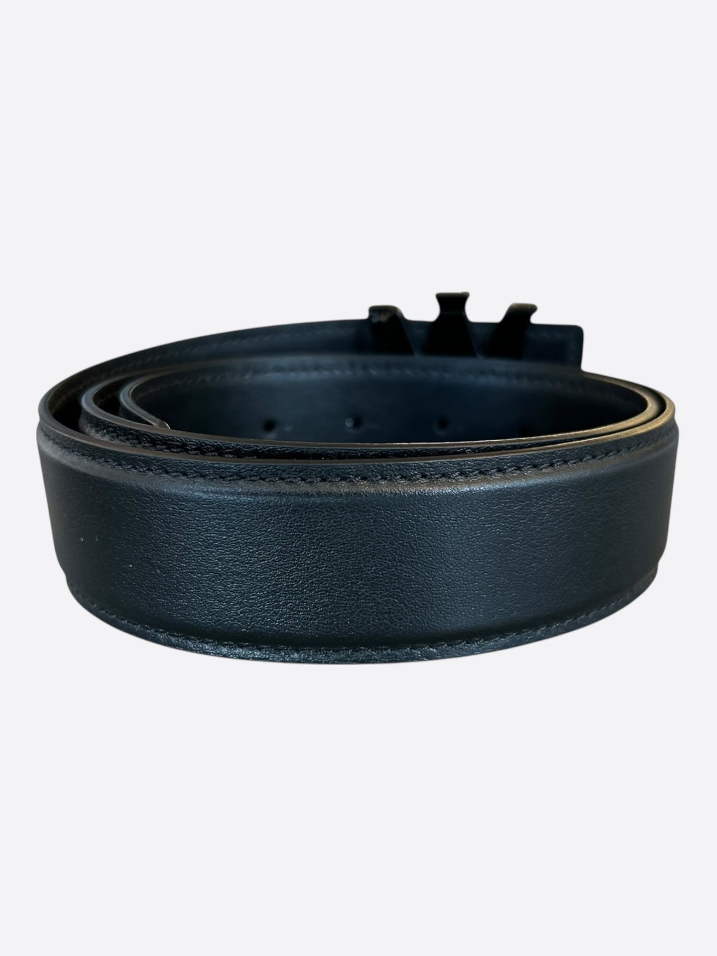 Amiri Black MA Logo Leather Belt