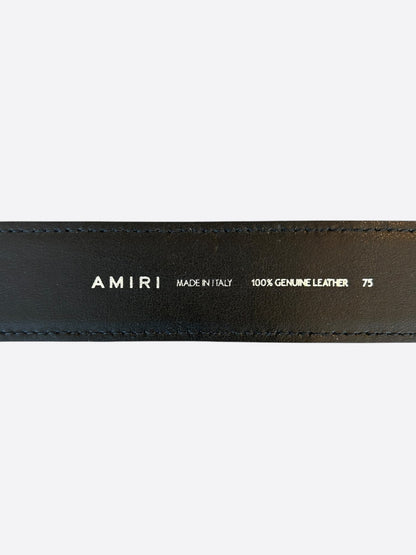 Amiri Black MA Logo Leather Belt
