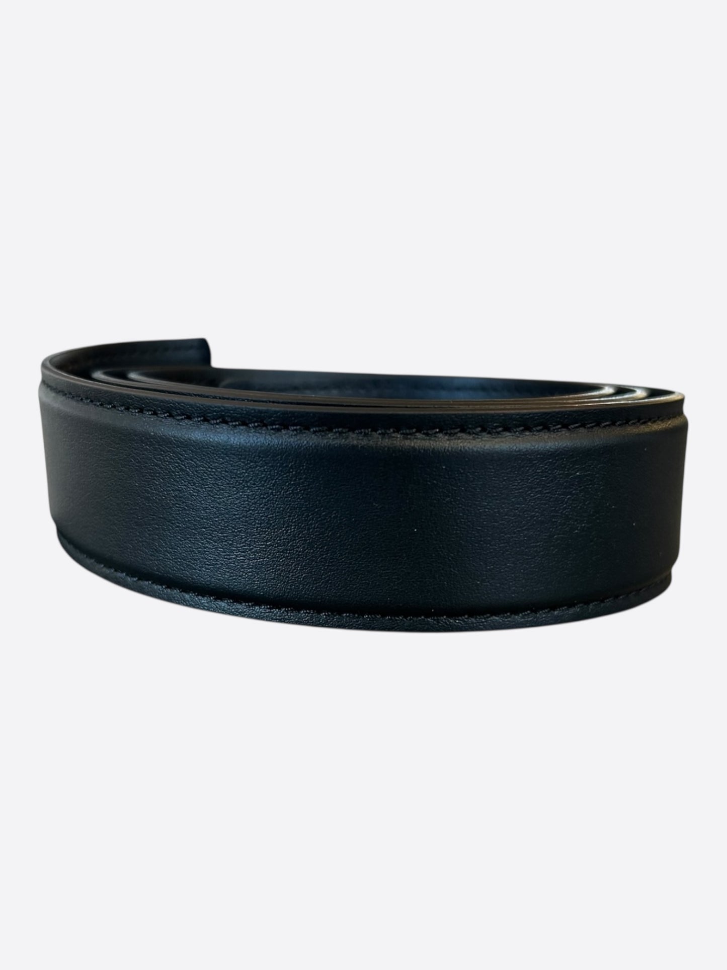 Amiri Black & Blue MA Logo Leather Belt