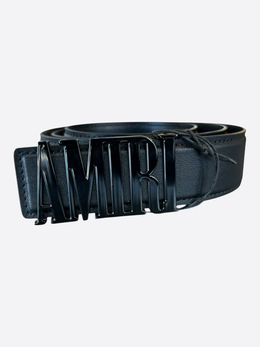 Amiri Black Core Logo Leather Belt