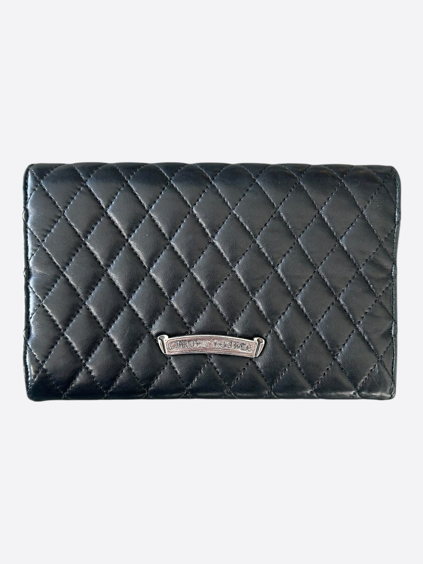 Chrome Hearts Black Quilted Cross Wallet