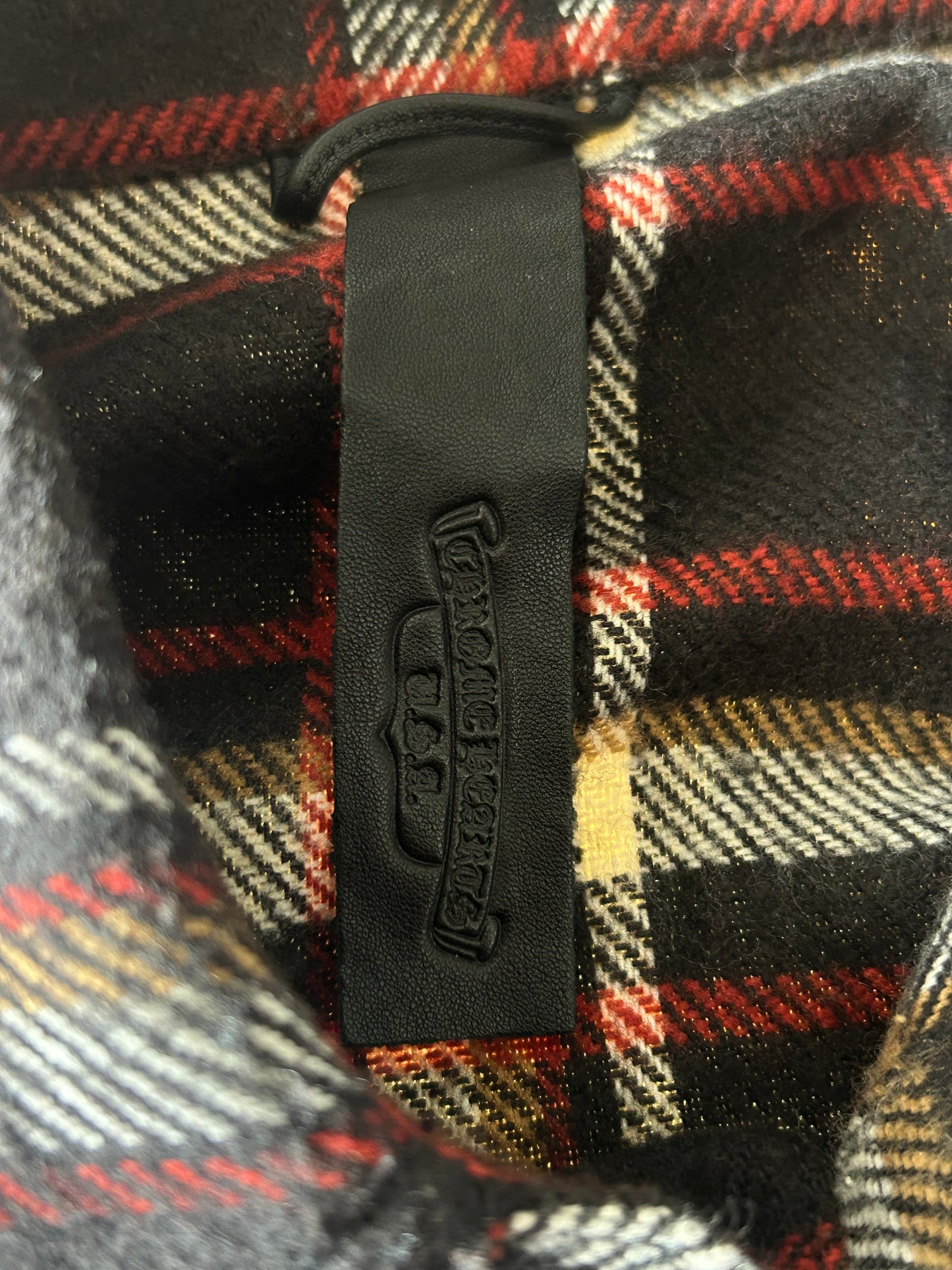 Chrome Hearts Black & Red Plaid Flannel Jacket