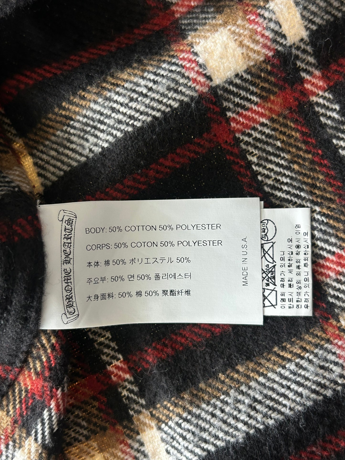 Chrome Hearts Black & Red Plaid Flannel Jacket