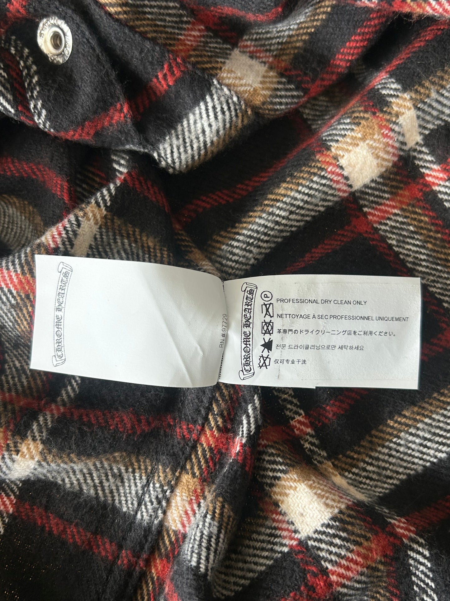 Chrome Hearts Black & Red Plaid Flannel Jacket