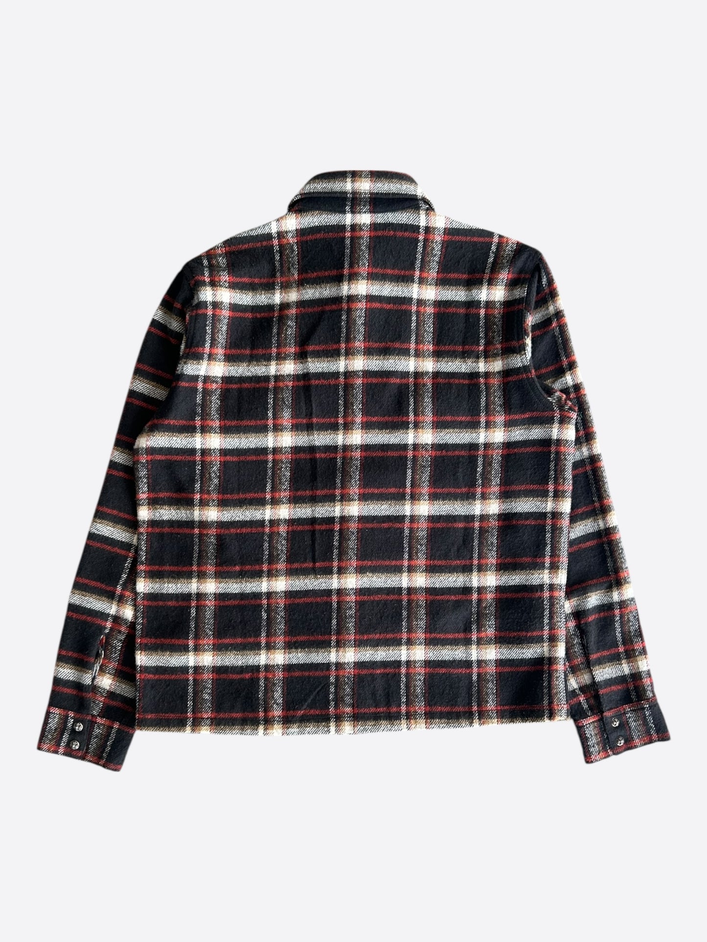 Chrome Hearts Black & Red Plaid Flannel Jacket