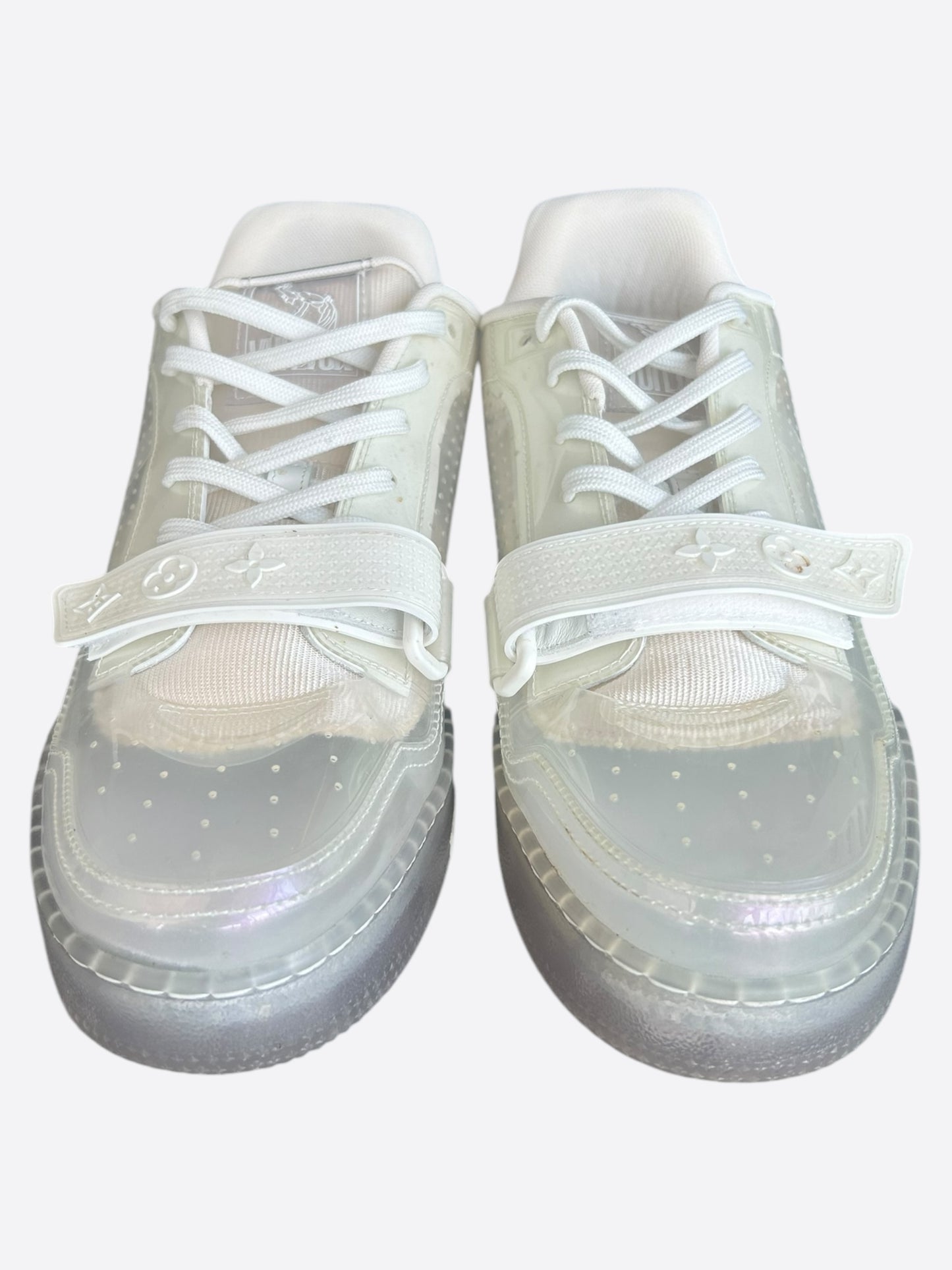 Louis Vuitton White & Transparent Mesh Trainers