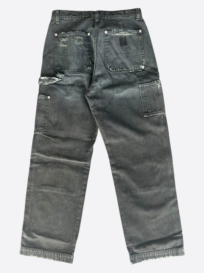 Enfants Riches Deprimes Washed Black Distressed Carpenter Pants