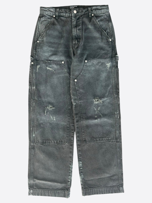 Enfants Riches Deprimes Washed Black Distressed Carpenter Pants