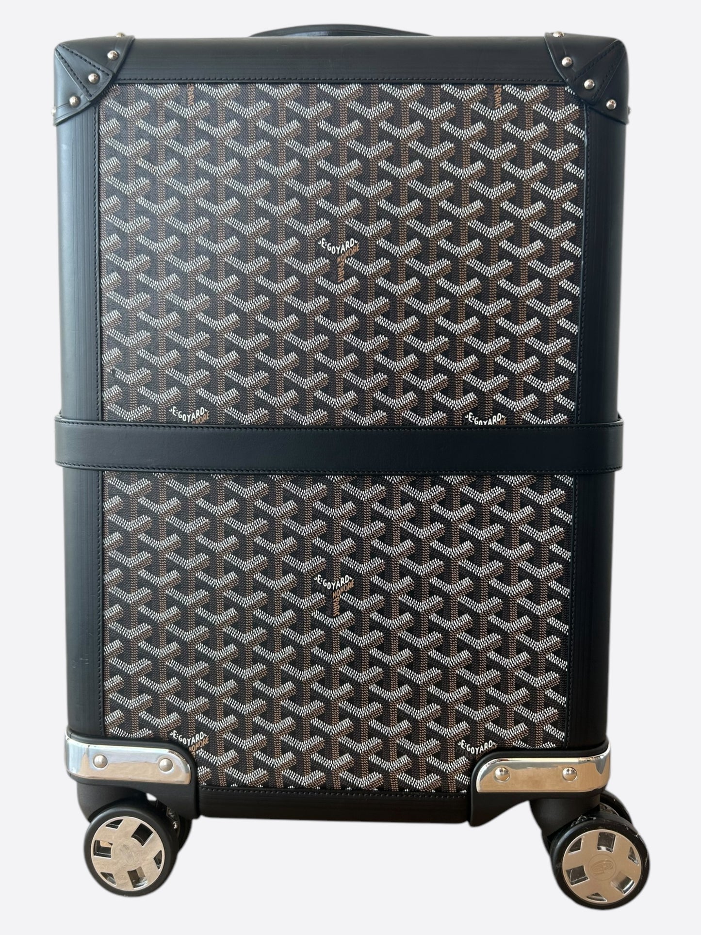 Goyard Black Bourget PM Trolley Suitcase