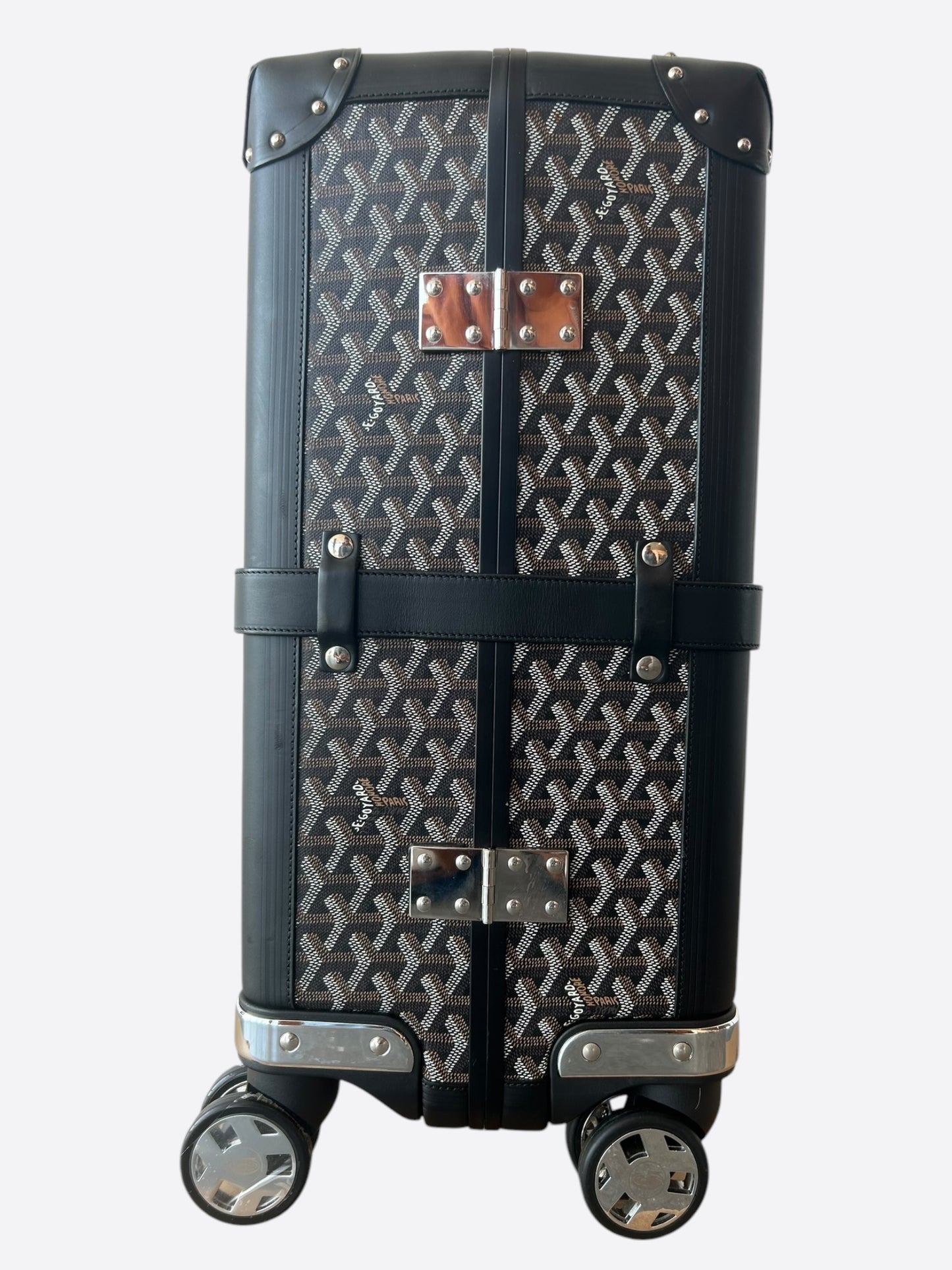 Goyard Black Bourget PM Trolley Suitcase