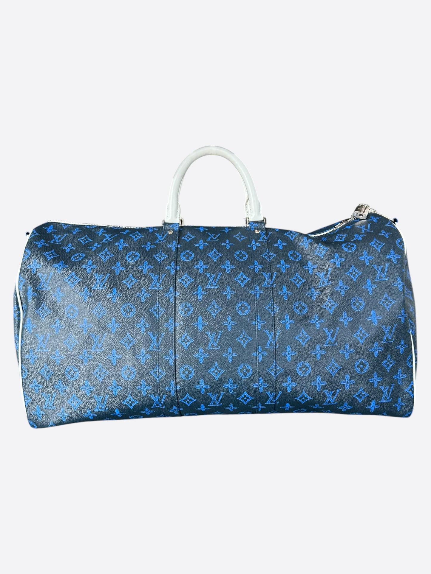 Louis Vuitton Blue & White Monogram Everyday Logo Keepall 50