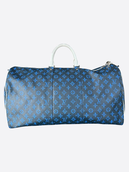 Louis Vuitton Blue & White Monogram Everyday Logo Keepall 50