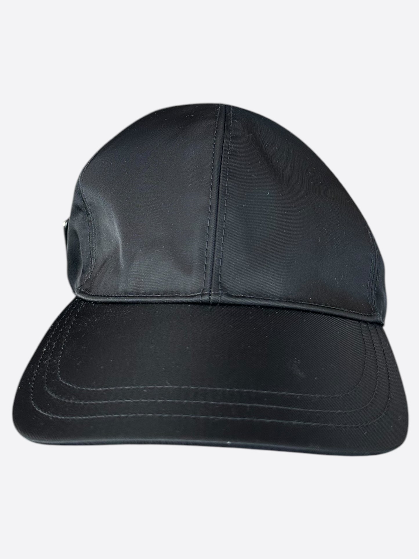 Prada Black Logo Re-Nylon Baseball Hat