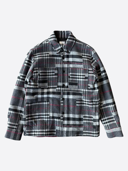 Burberry Grey Check Wool Overshirt