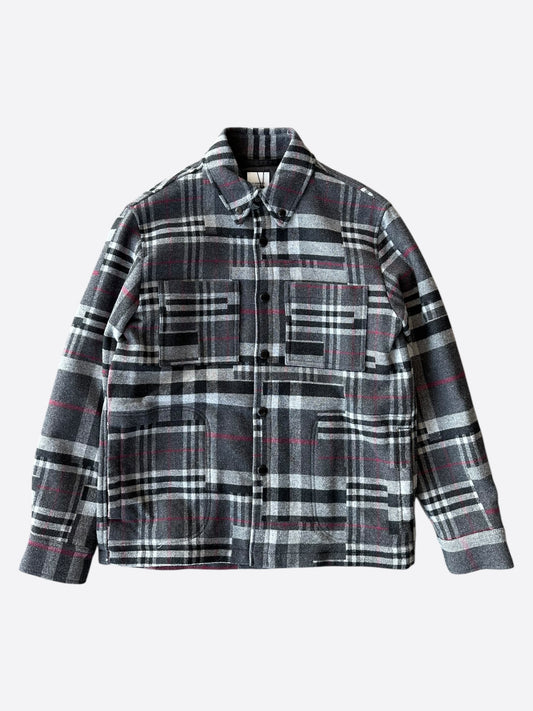 Burberry Grey Check Wool Overshirt