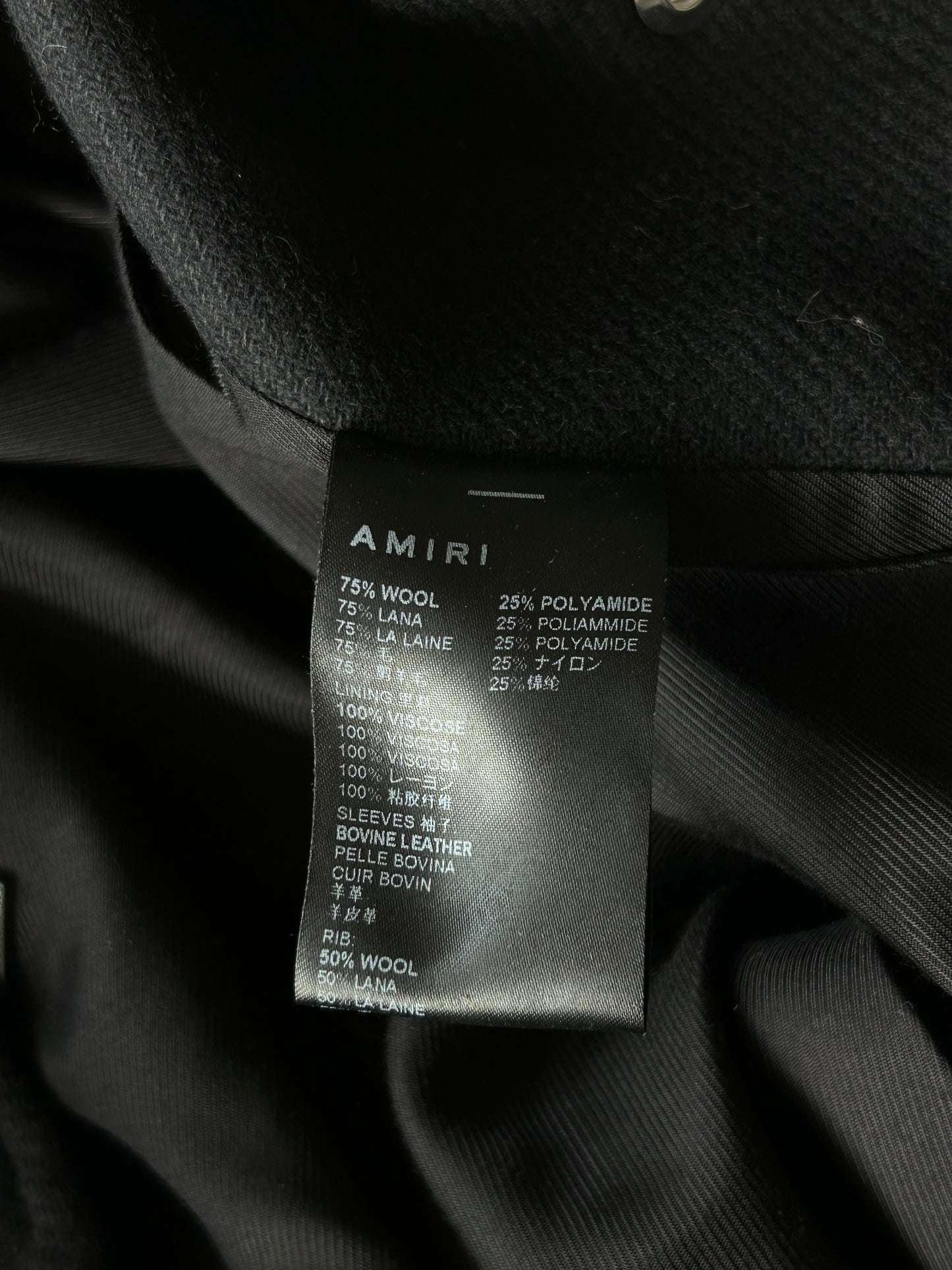 Amiri Black & White Fighters Varsity Jacket