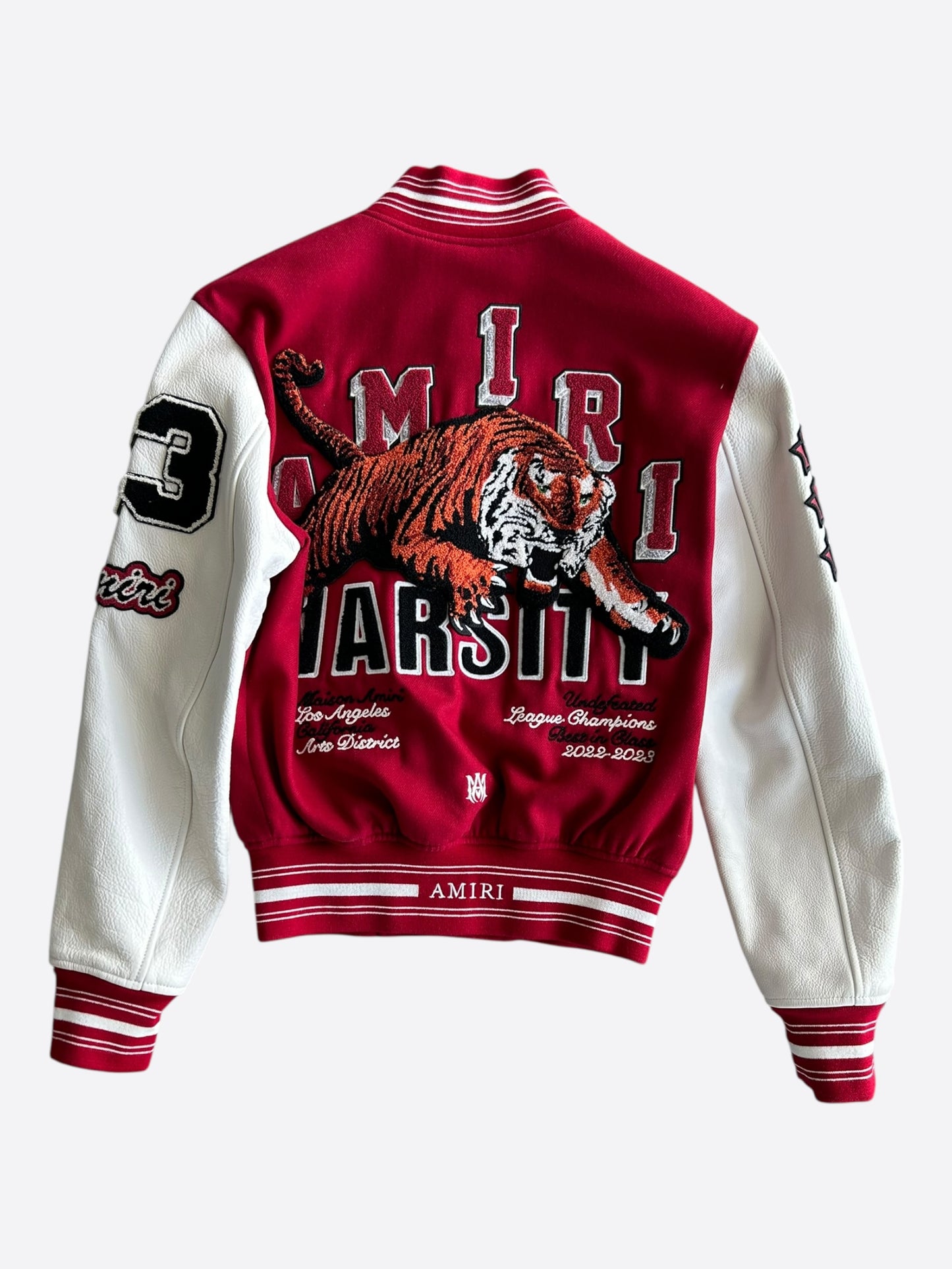 Amiri Red & White Tiger Varsity Jacket