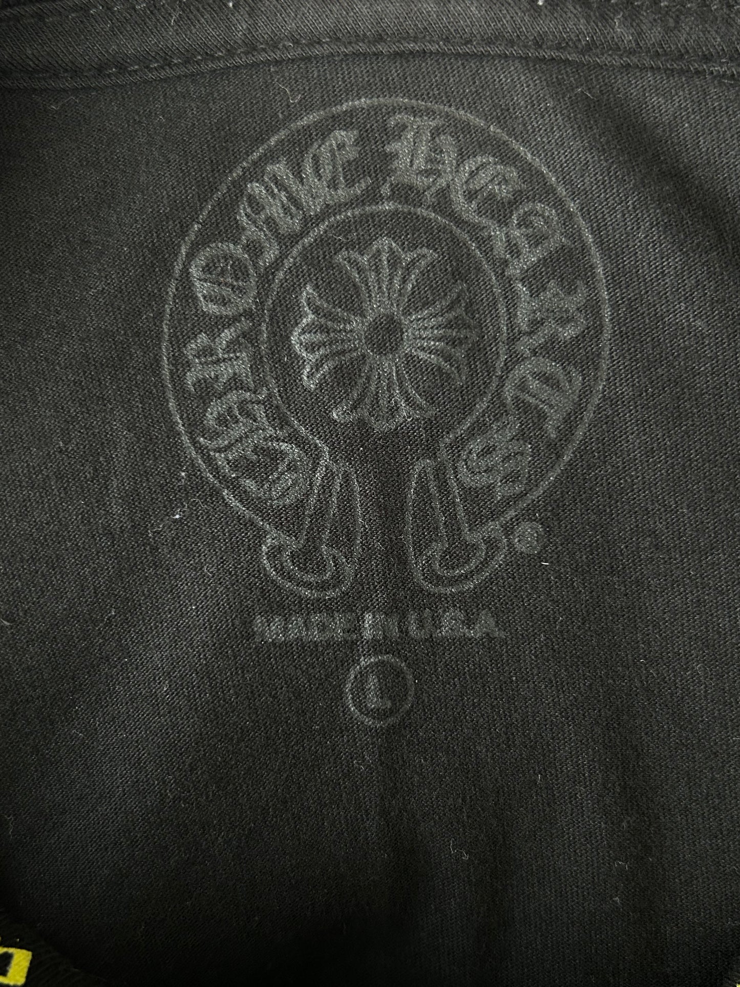 Chrome Hearts Black & Yellow Neck Logo Longsleeve T-Shirt