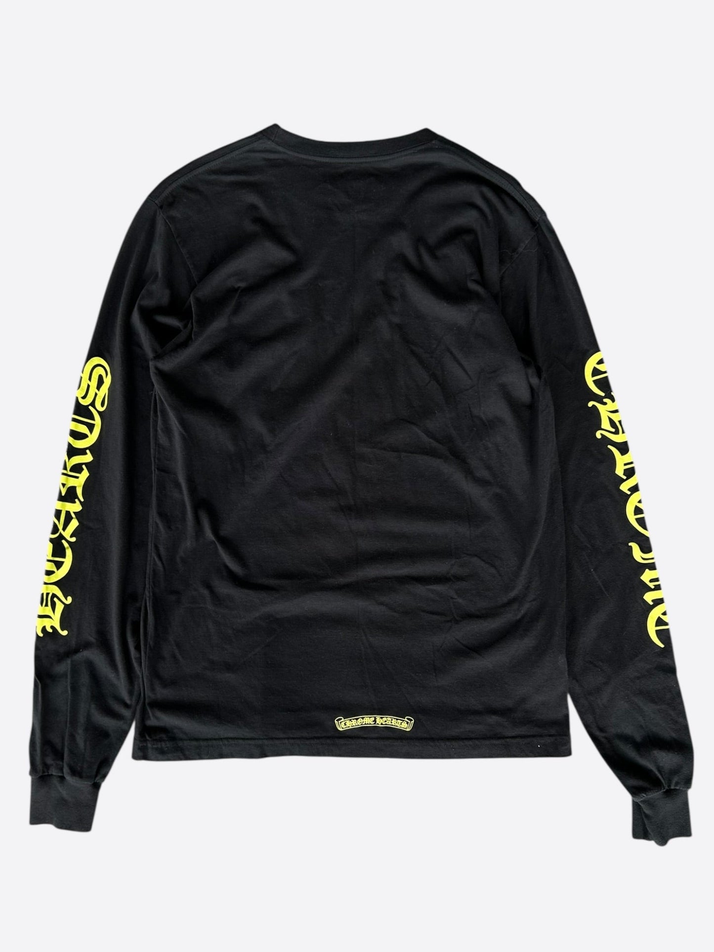 Chrome Hearts Black & Yellow Neck Logo Longsleeve T-Shirt