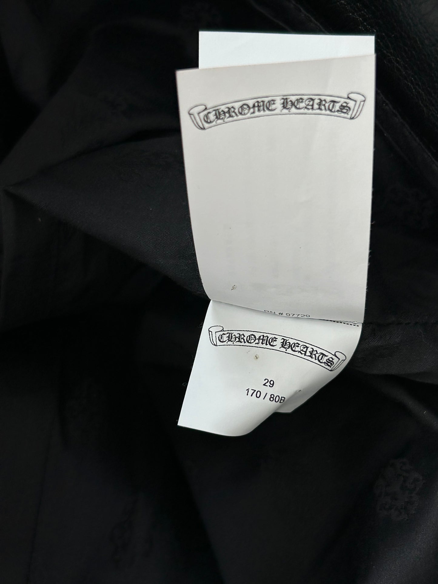 Chrome Hearts Black Leather Fleur Knee Pants