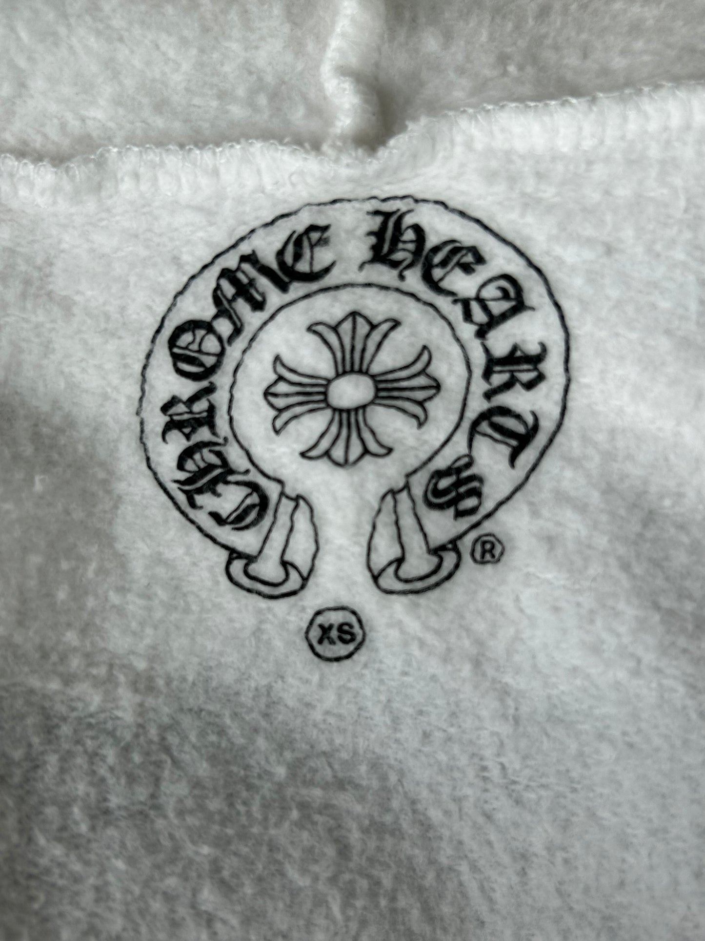 Chrome Hearts White & Black Floral Cross Logo Zip Up Hoodie