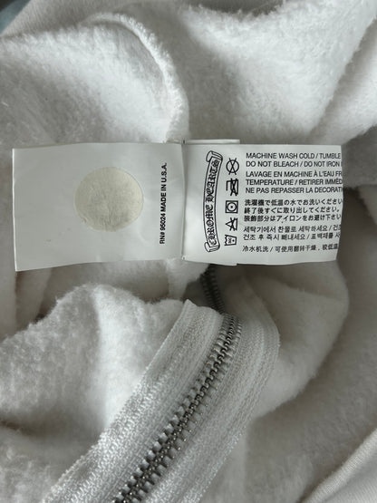 Chrome Hearts White & Black Floral Cross Logo Zip Up Hoodie